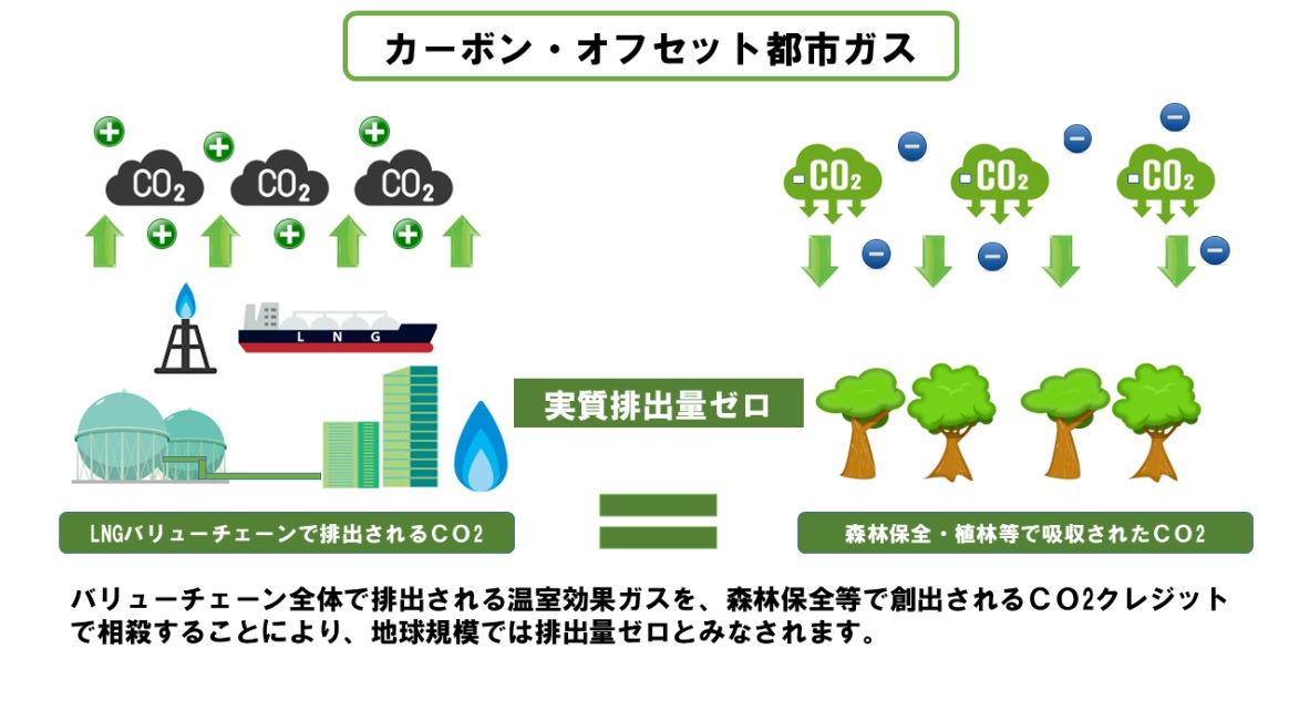 カーボンニュートラル　カーボン・オフセット都市ガス